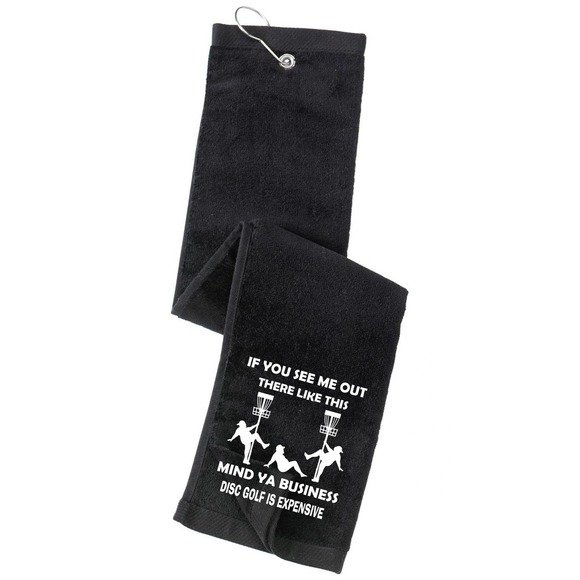 Disc Golf Towel Tri Fold Custom Vinyl Logo Grommet Clip On - Picture 13 of 15